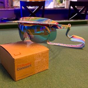 Cisco Brewers Sunglasses Visor ACK Nantucket Croakie Rainbow Tye Dye Brand New